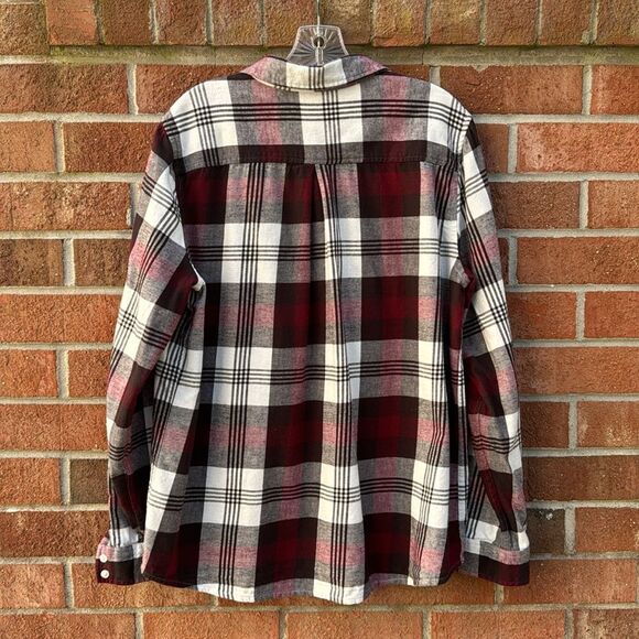 Garnet Hill Button Up Flannel Shirt sz 16 Plaid - Picture 4 of 13